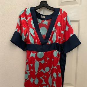 Short Sleeve V-Neck Kimono Dress